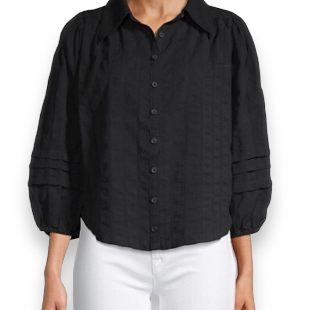 Free People Happy Days Crop Blouse Size Medium